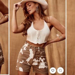 12th Tribe MIDLAND COW PRINT SHORTS (NEW with TAGS)